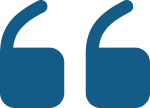 Blue quotation marks on black background